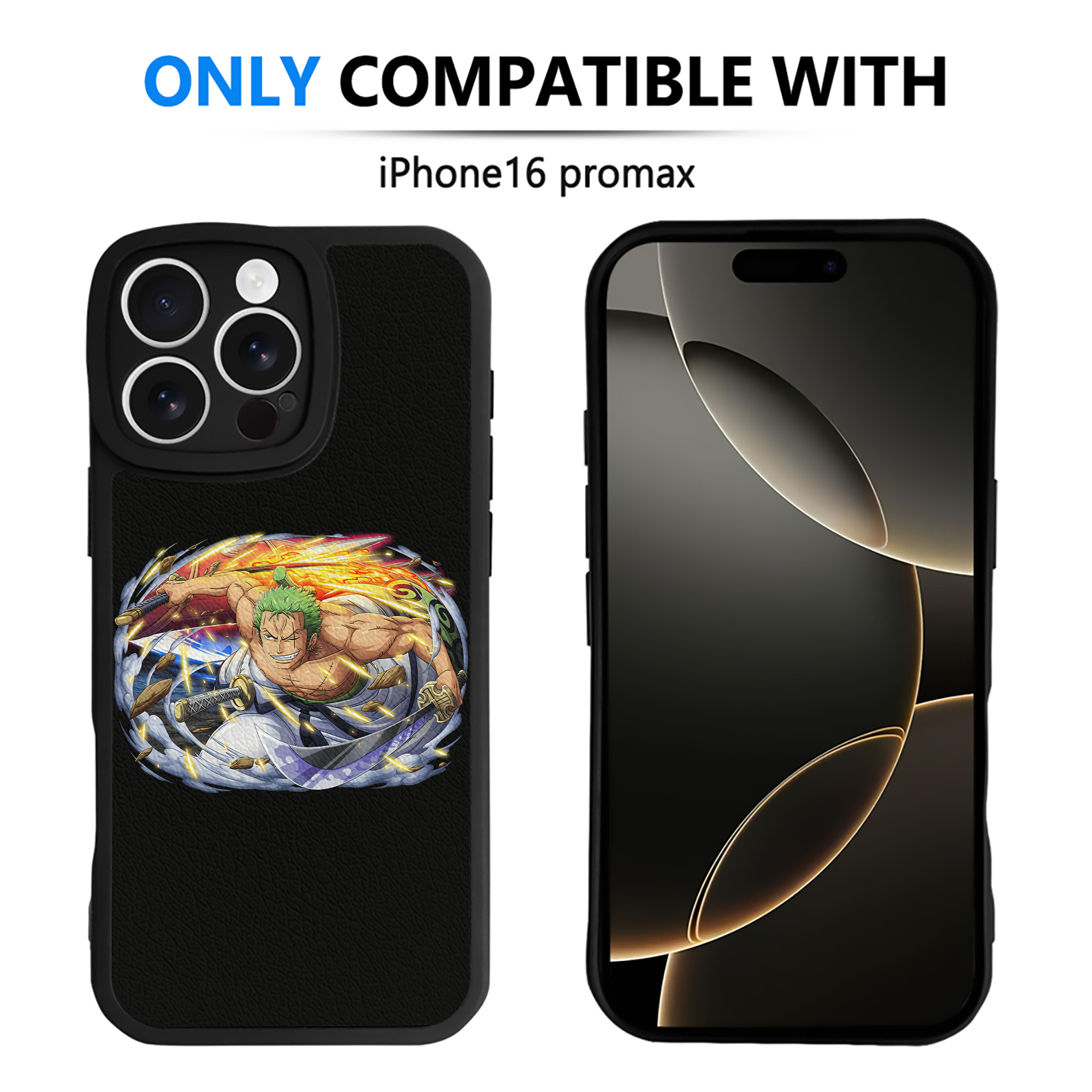 （画像用） ワンピース ロロノア・ゾロ ONE PIECE Roronoa Zoro 【iPhone 16シリーズ対応】シリコンスマホケース（レザー調） 材質：シリコン